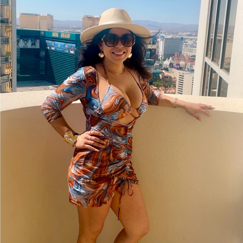 Stylish Swirl Print Swimsuit